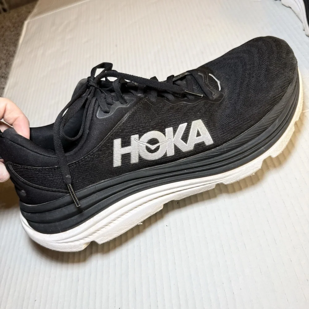 HOKA ONE ONE GAVIOTA 5 Black Running Shoes Sneakers Men's Sz 12.5 EE